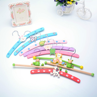 外貿(mào)尾貨 新生嬰兒 兒童木質(zhì)卡通衣架 可愛晾衣服架 寵物狗狗衣架