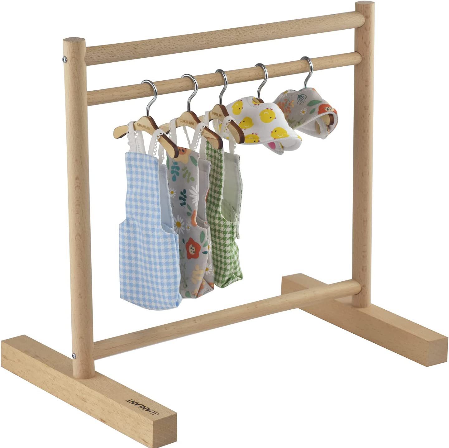 批發(fā)寵物衣架貓狗玩偶服裝架木質(zhì)衣架子鳥(niǎo)類棲息支架鸚鵡迷你站架